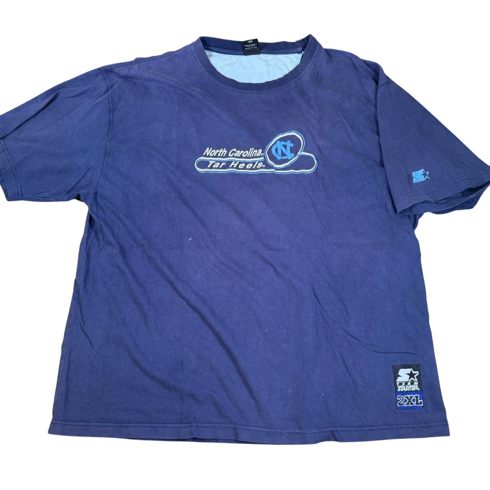 Vintage Starter North Carolina Tar Heels T‎ Shirt Mens 2XL Blue